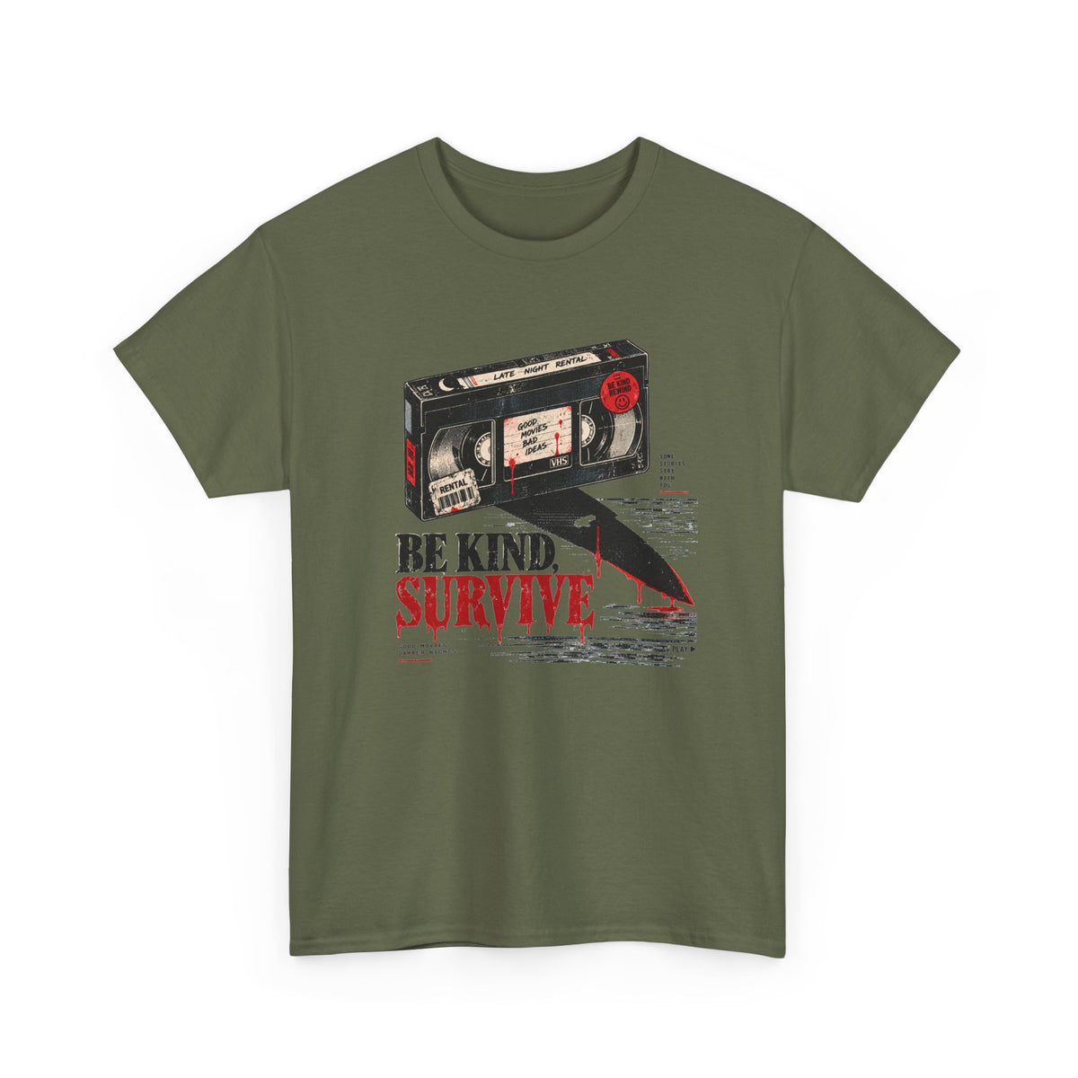 Be Kind Survive VHS Horror Tee