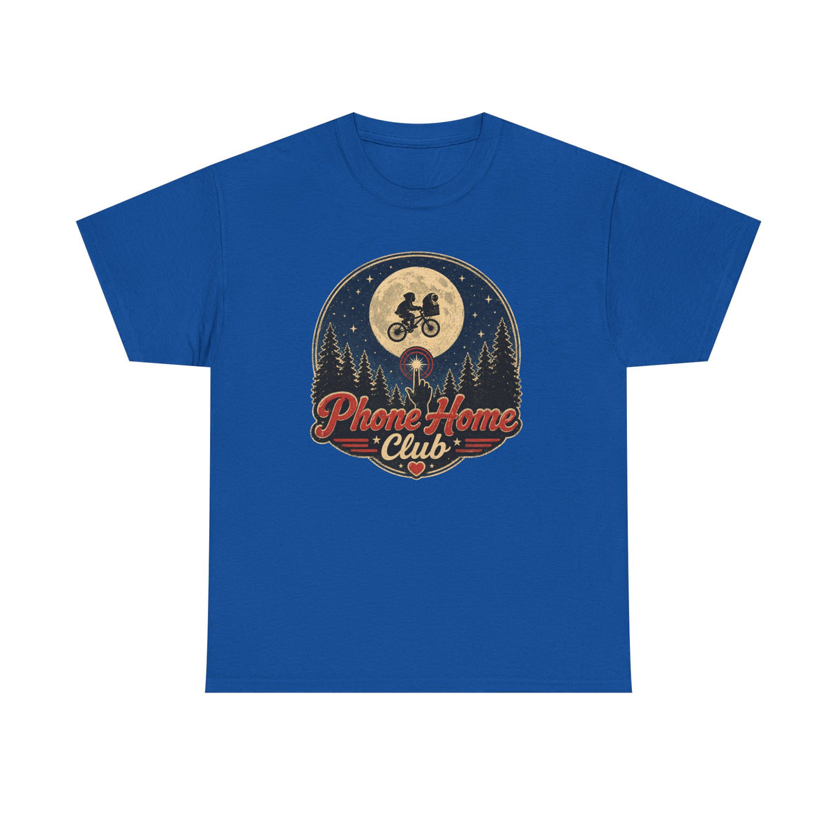 Phone Home Club T-Shirt — Retro Moonlight Bike Ride Graphic Tee
