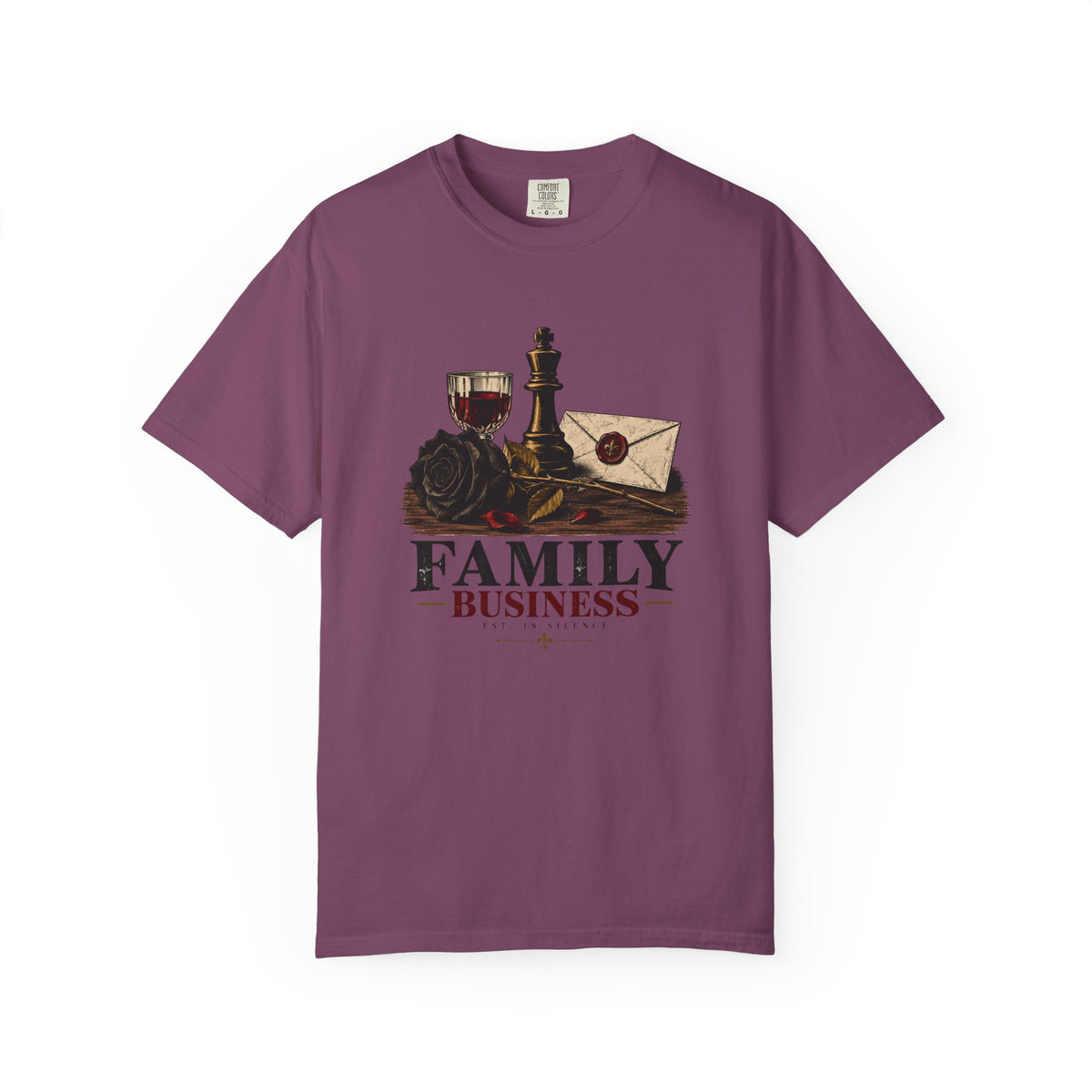 Family Business T-Shirt — Vintage Gothic Chess & Rose Graphic Tee