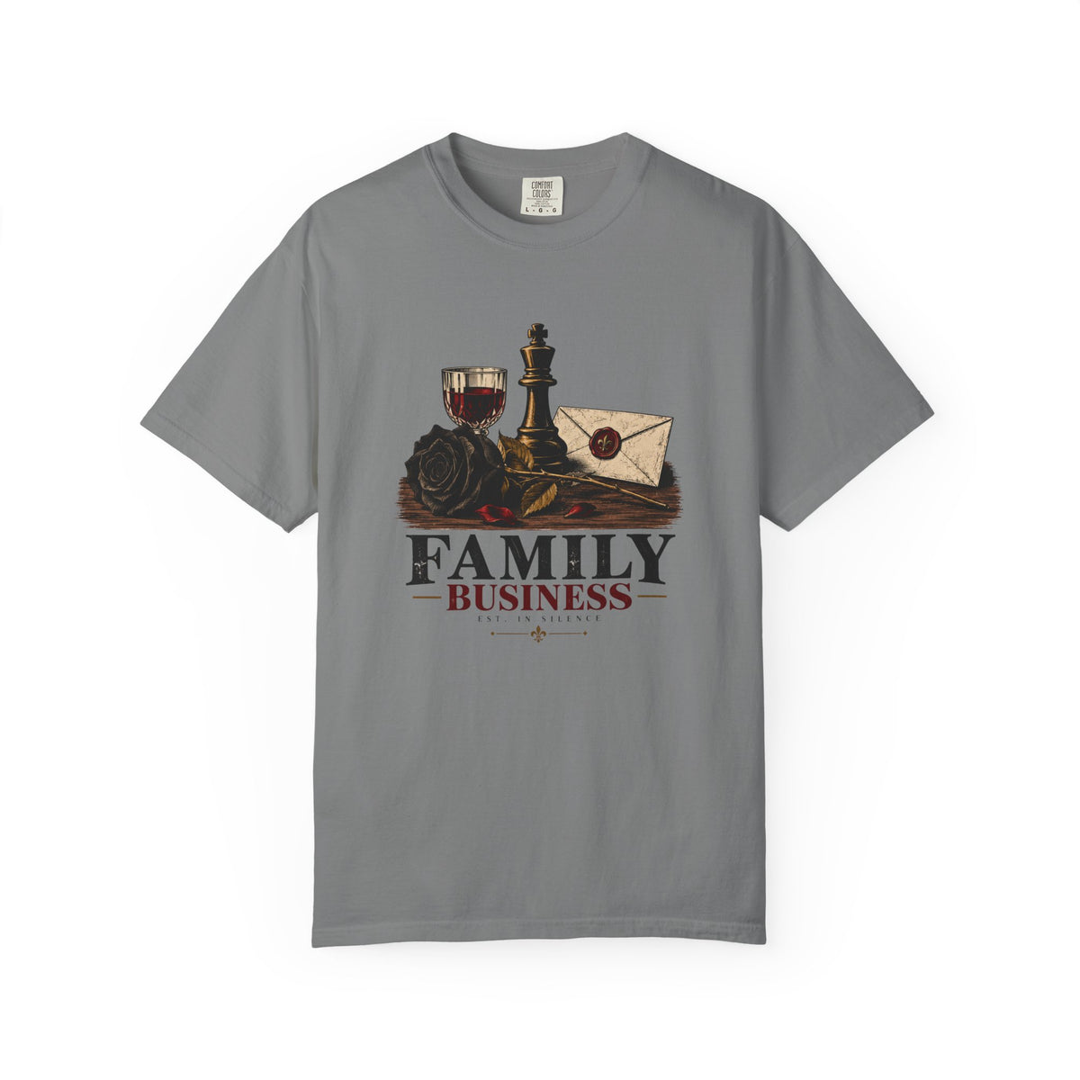 Family Business T-Shirt — Vintage Gothic Chess & Rose Graphic Tee