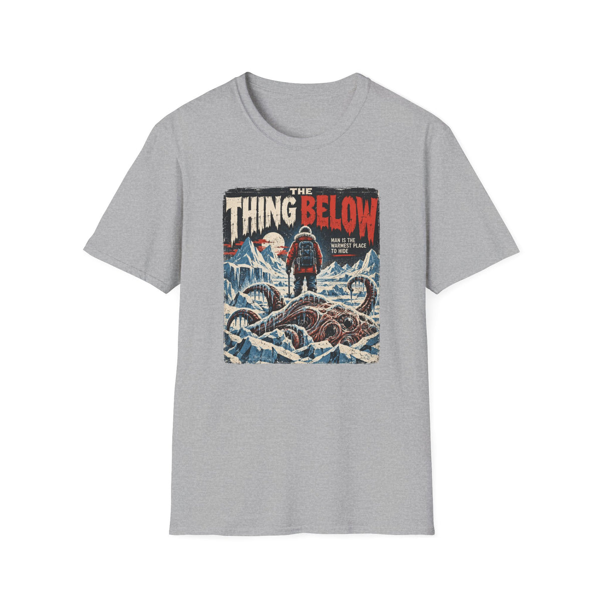 The Thing Below T-Shirt — Retro Horror Winter Monster Design