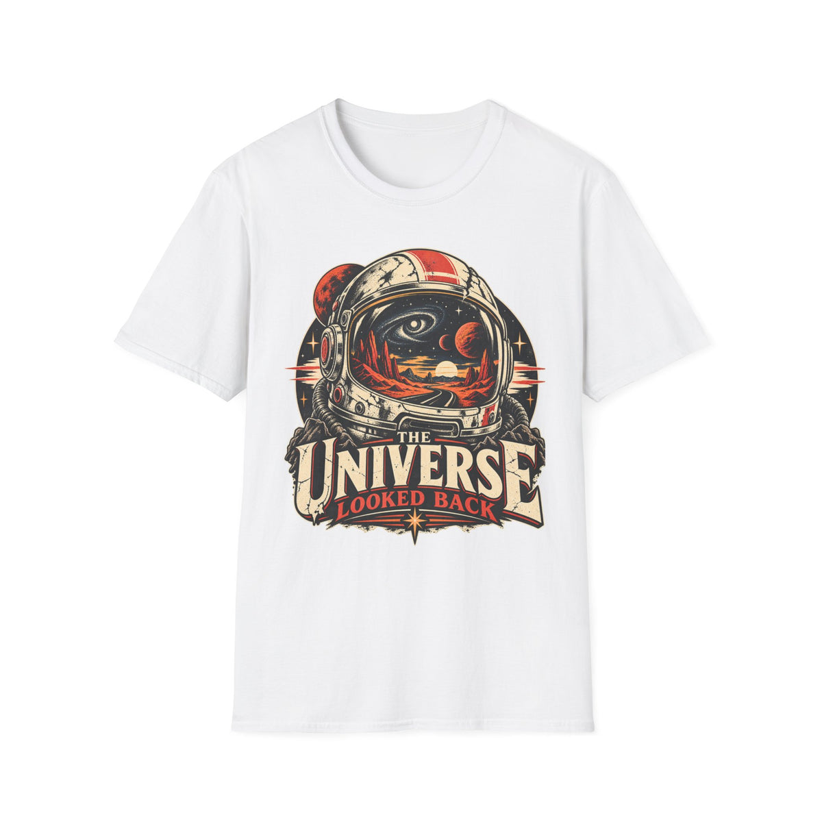 Astronaut Graphic T-Shirt — “The Universe Looked Back” Vintage Space Tee