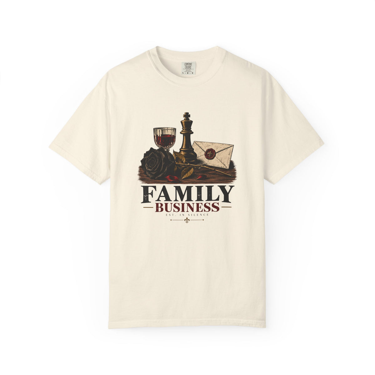 Family Business T-Shirt — Vintage Gothic Chess & Rose Graphic Tee