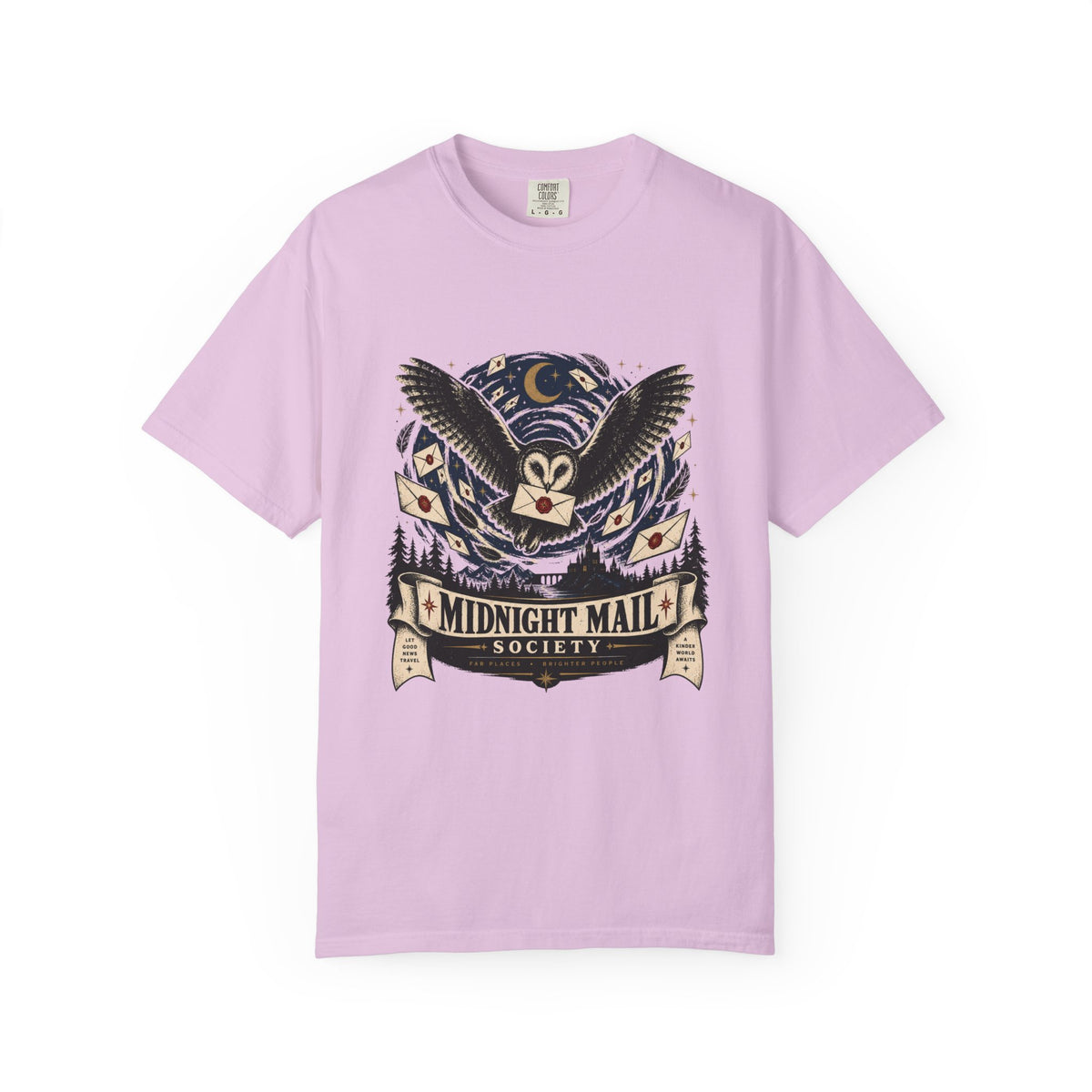 Midnight Mail Society T-Shirt — Vintage Owl Mailman Graphic Tee