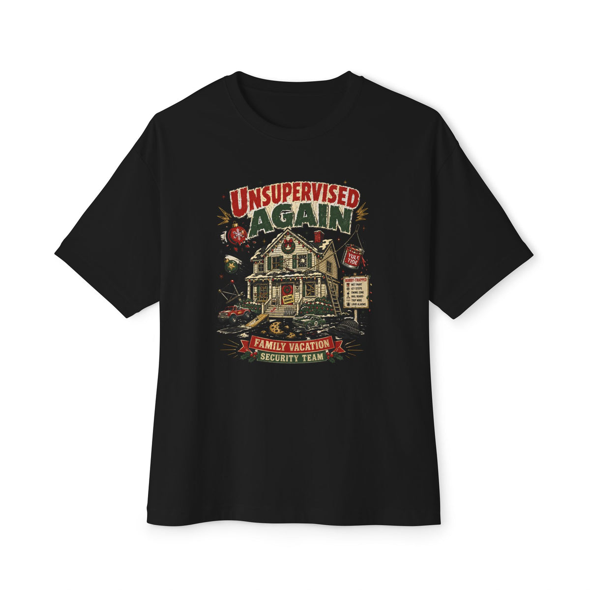 Unsupervised Again Tee — Funny Vacation Cabin Graphic T‑Shirt