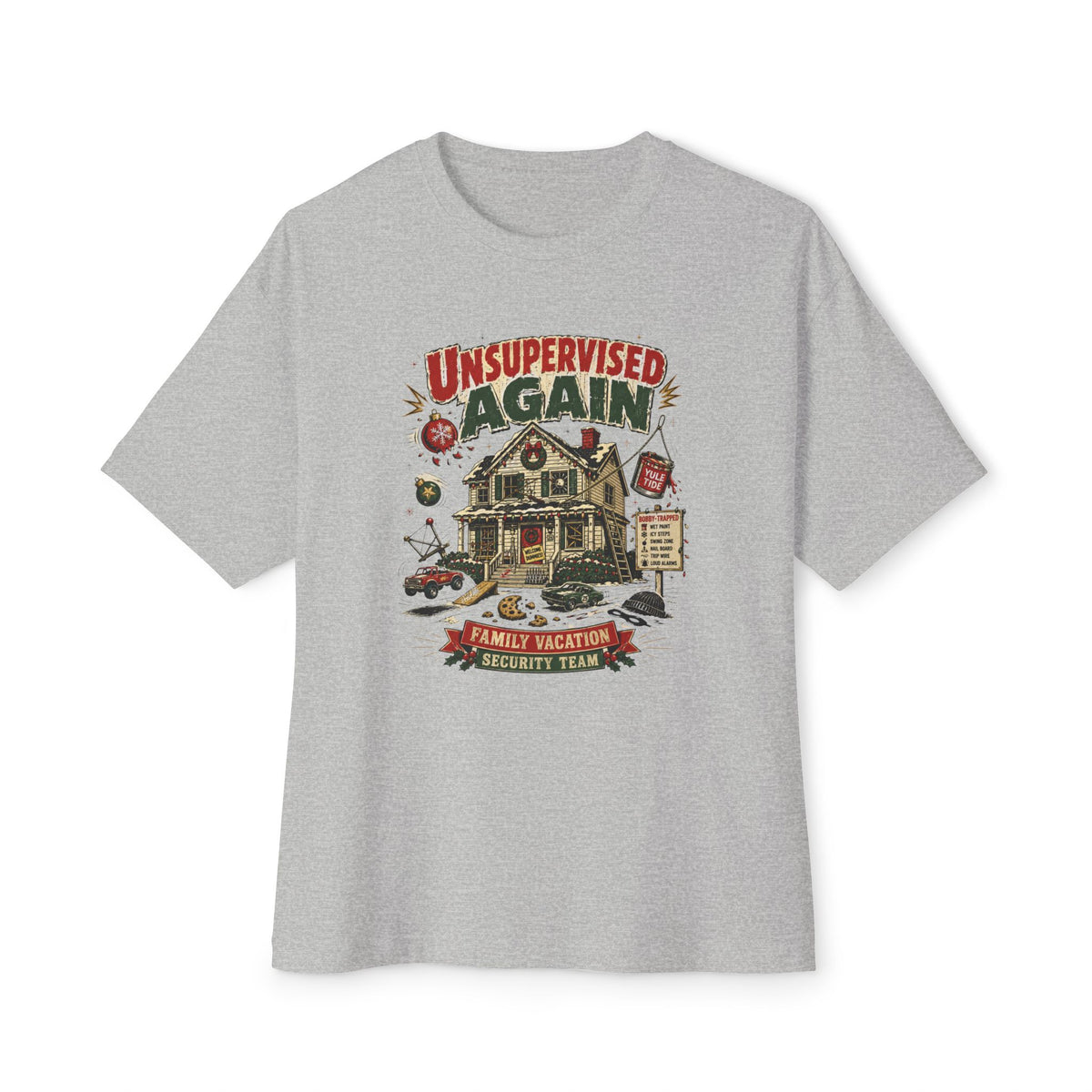 Unsupervised Again Tee — Funny Vacation Cabin Graphic T‑Shirt