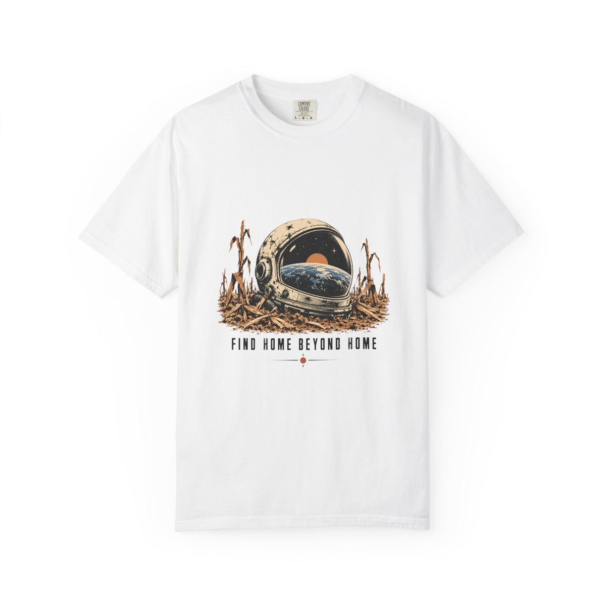 Astronaut Helmet Tee — "Find Home Beyond Home" Space Graphic T-Shirt