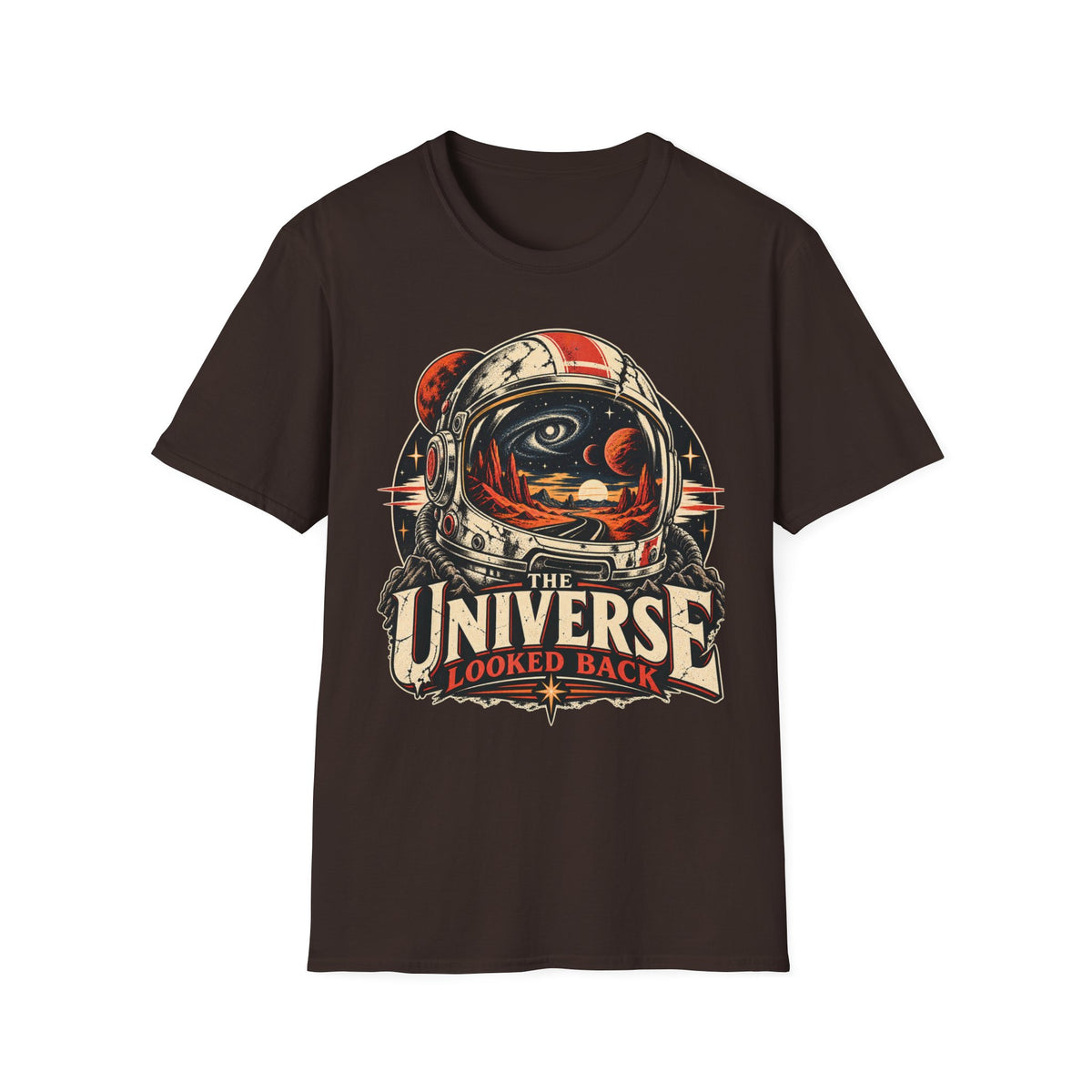 Astronaut Graphic T-Shirt — “The Universe Looked Back” Vintage Space Tee