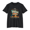 Justice Has Office Hours T-Shirt — Retro Legal Scales Tee
