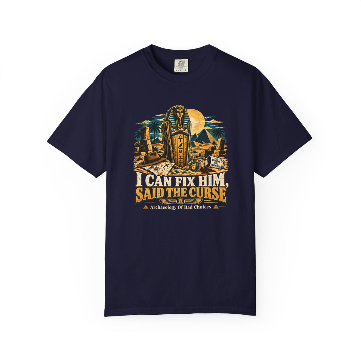 Cursed Sarcophagus Graphic T-Shirt — “I Came Back Said The Curse” Egyptian Mummy Tee