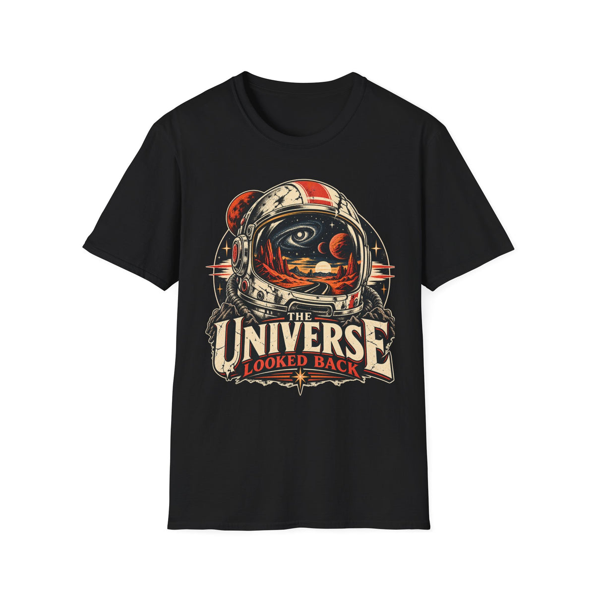 Astronaut Graphic T-Shirt — “The Universe Looked Back” Vintage Space Tee