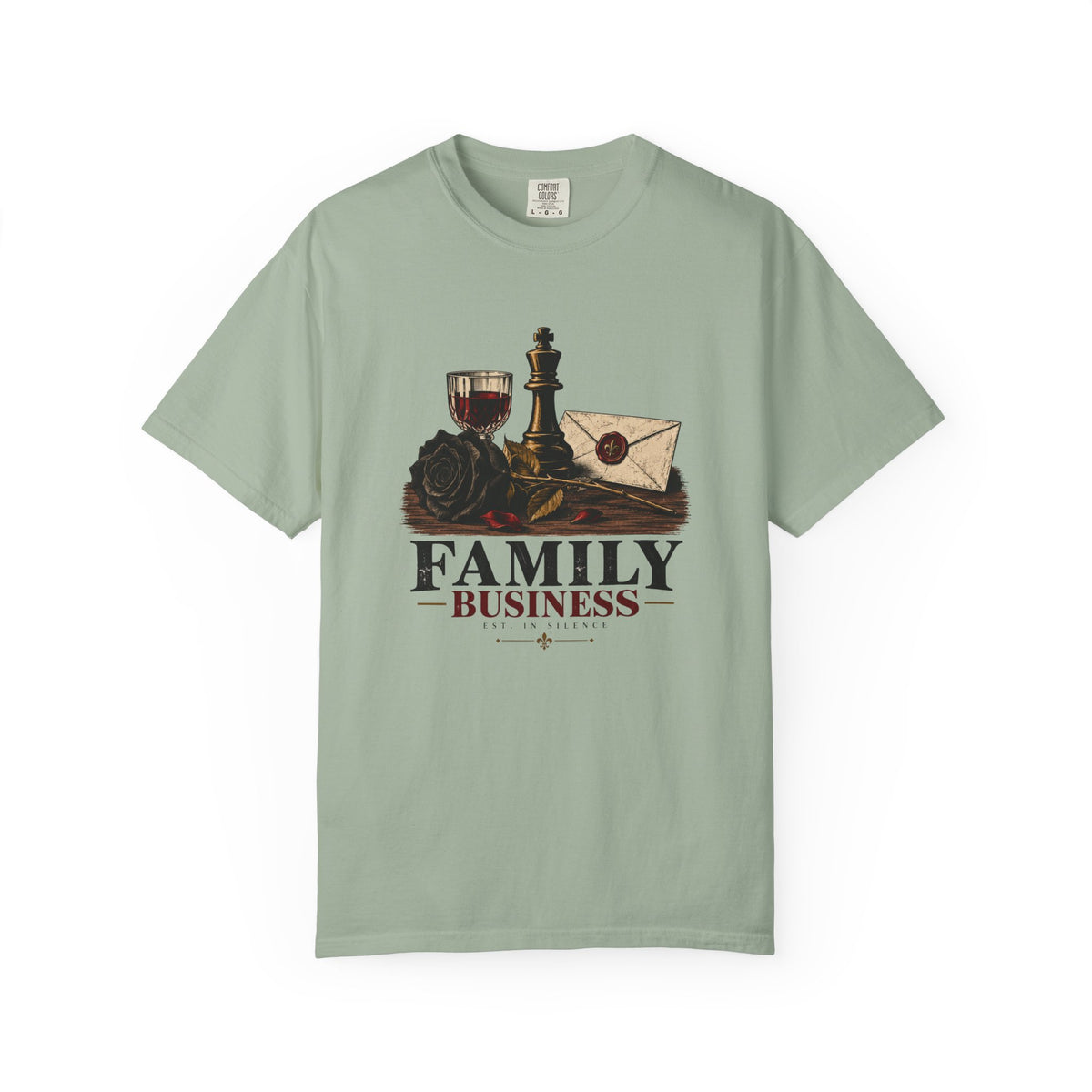 Family Business T-Shirt — Vintage Gothic Chess & Rose Graphic Tee