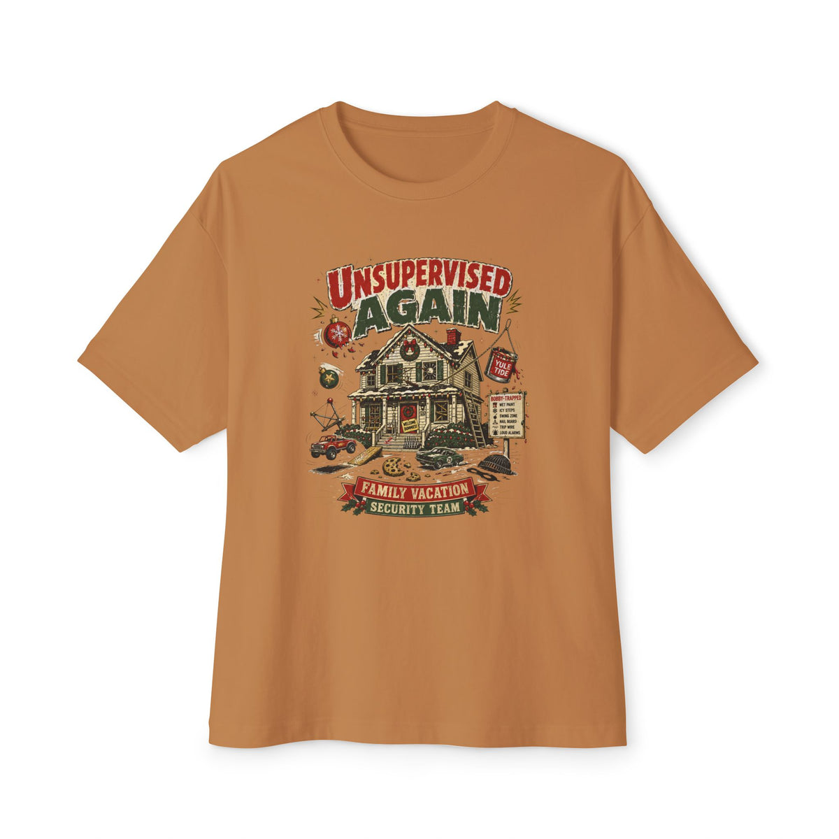 Unsupervised Again Tee — Funny Vacation Cabin Graphic T‑Shirt