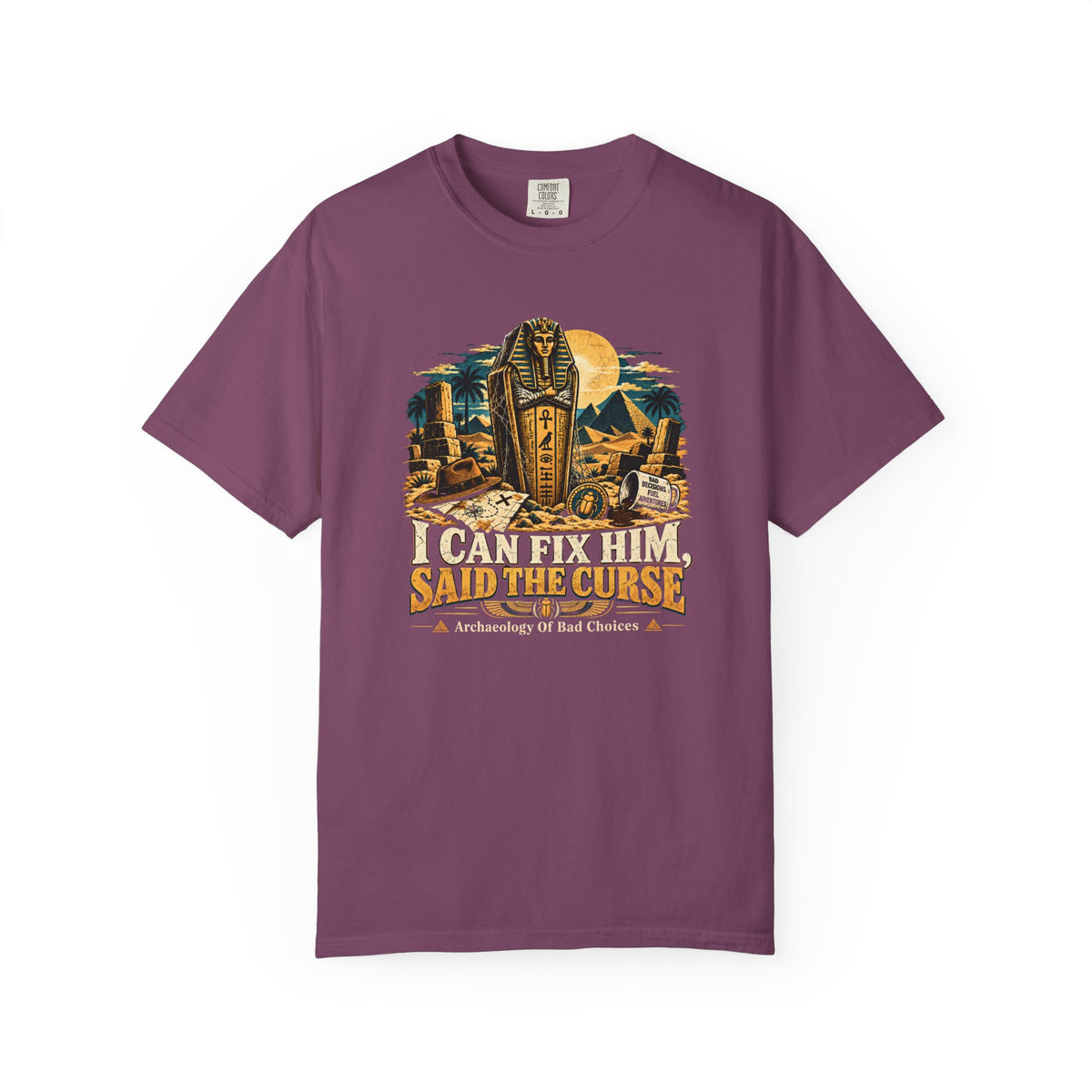 Cursed Sarcophagus Graphic T-Shirt — “I Came Back Said The Curse” Egyptian Mummy Tee