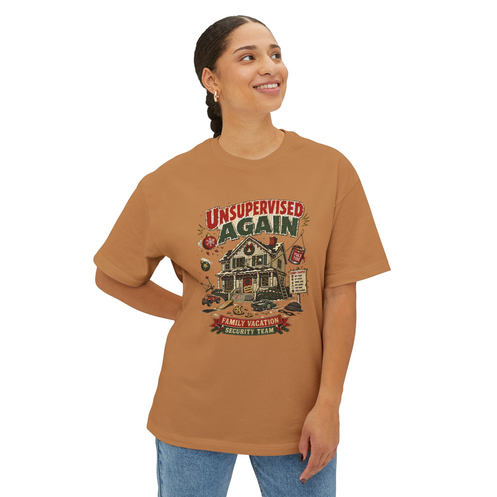 Unsupervised Again Tee — Funny Vacation Cabin Graphic T‑Shirt