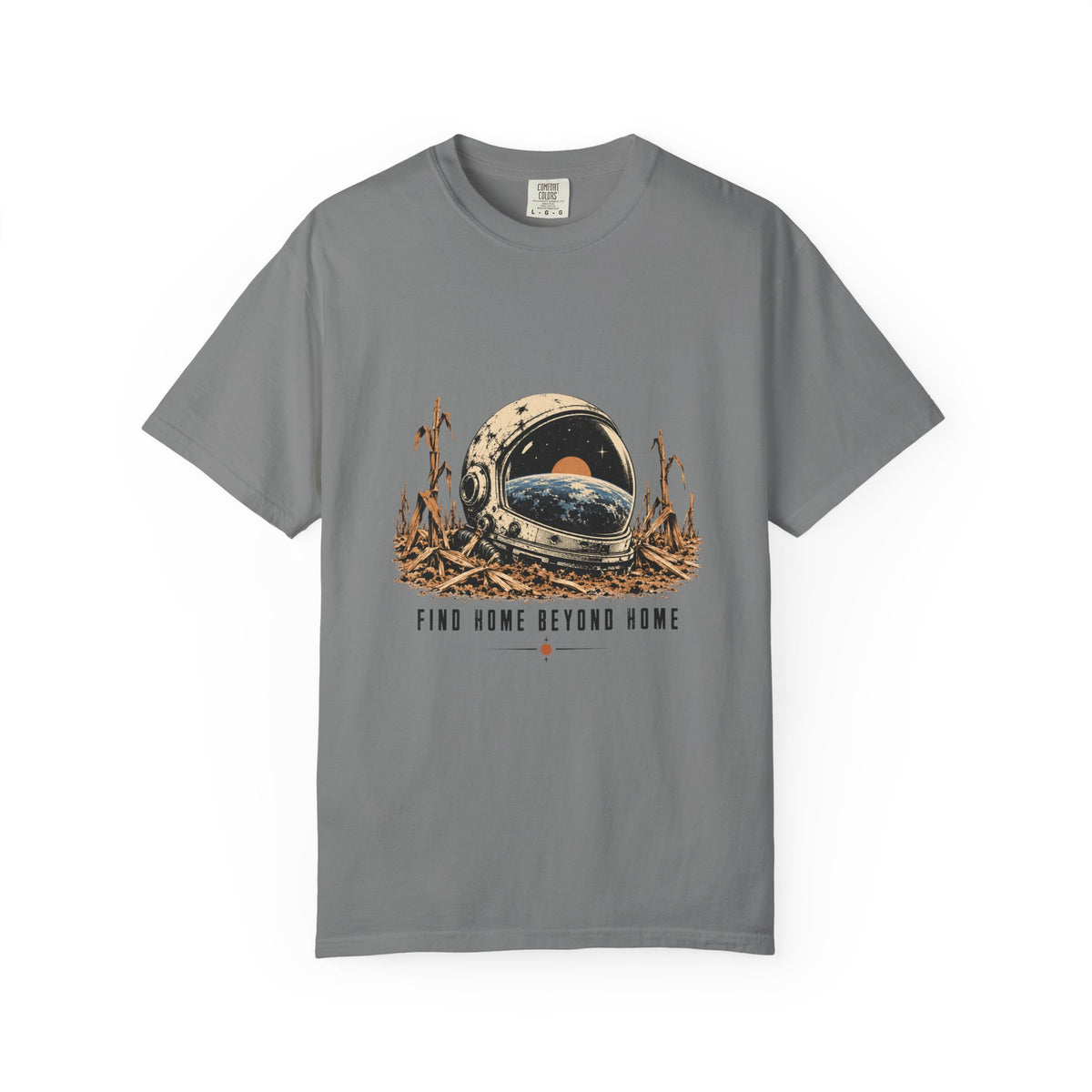Astronaut Helmet Tee — "Find Home Beyond Home" Space Graphic T-Shirt