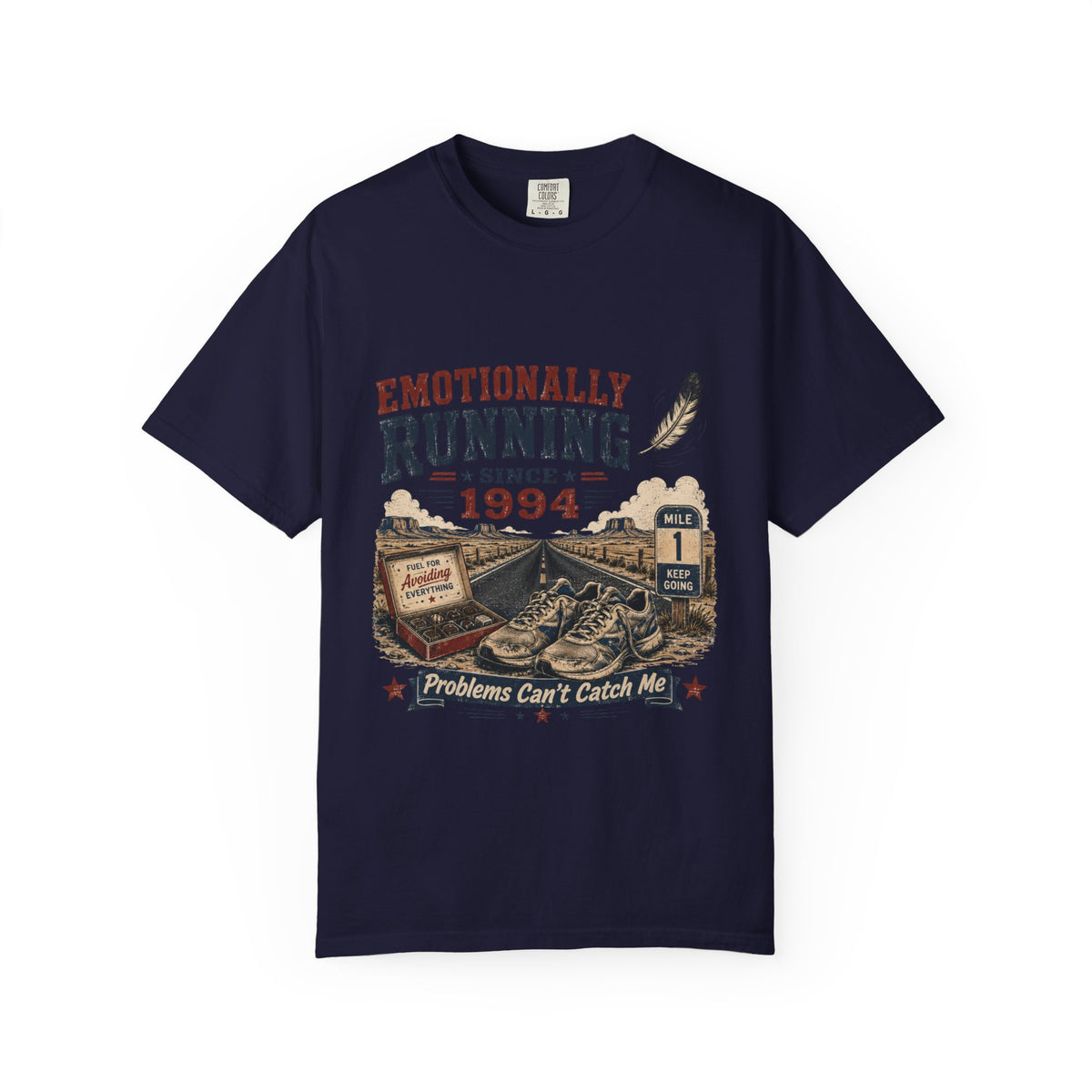 Emotionally Running Since 1994 T-Shirt — Vintage Road Trip Graphic Tee