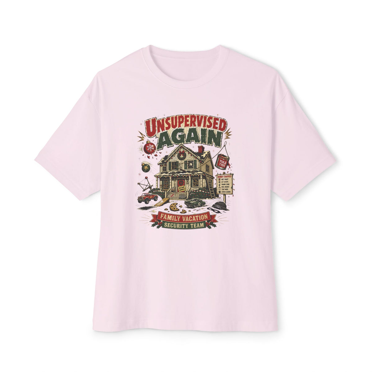 Unsupervised Again Tee — Funny Vacation Cabin Graphic T‑Shirt