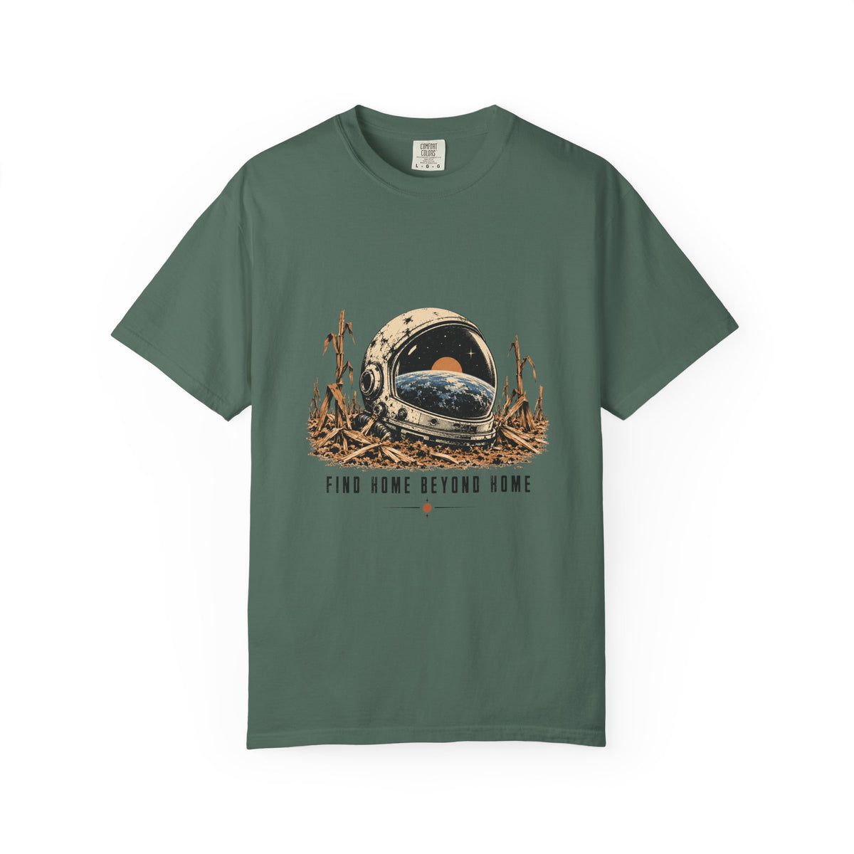 Astronaut Helmet Tee — "Find Home Beyond Home" Space Graphic T-Shirt