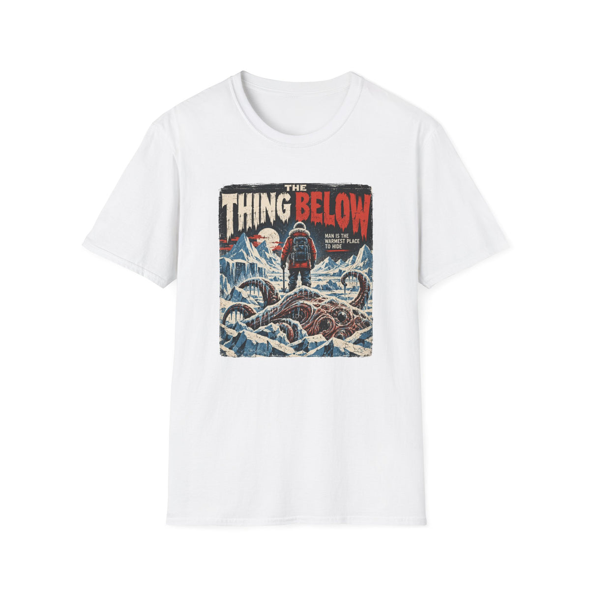 The Thing Below T-Shirt — Retro Horror Winter Monster Design