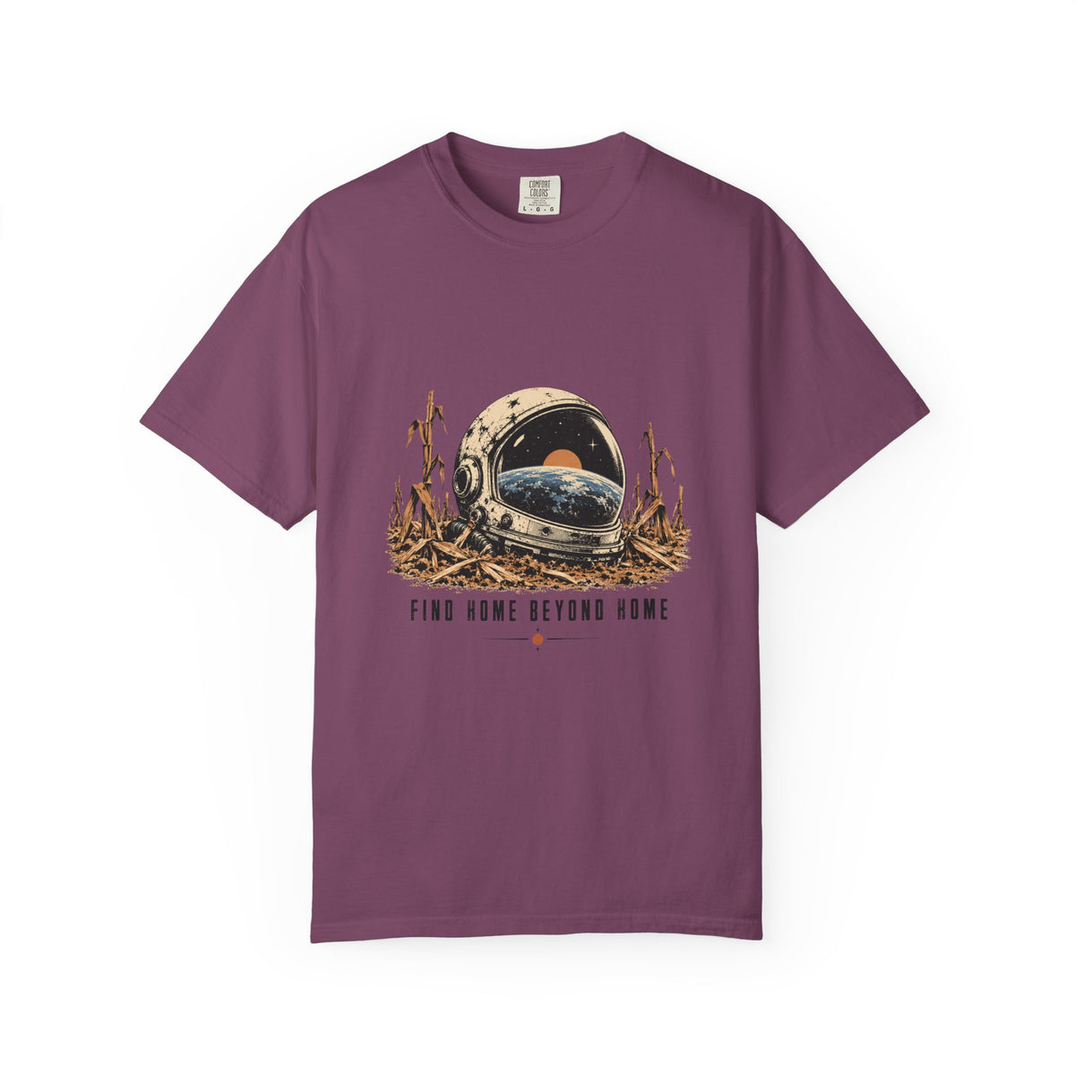Astronaut Helmet Tee — "Find Home Beyond Home" Space Graphic T-Shirt