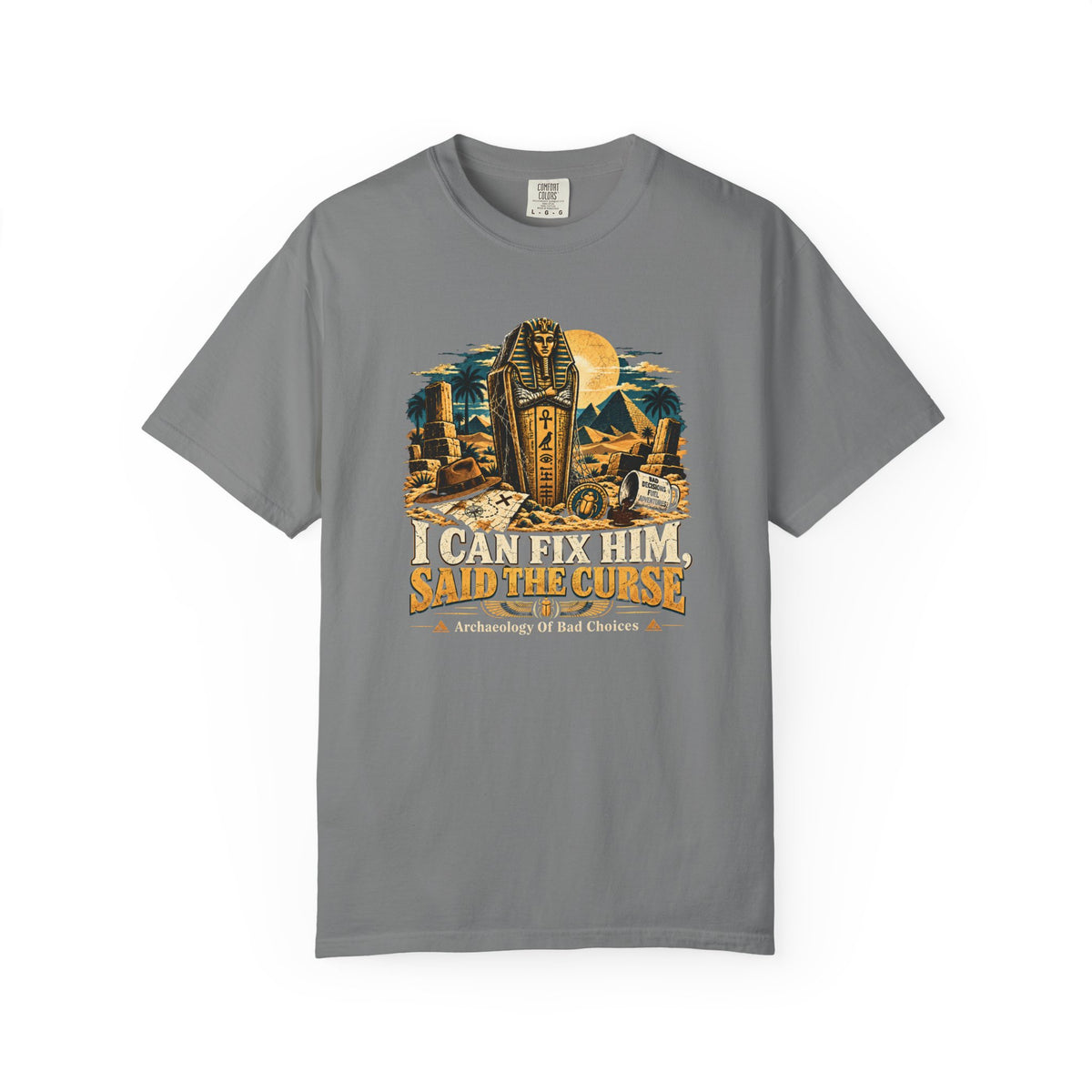 Cursed Sarcophagus Graphic T-Shirt — “I Came Back Said The Curse” Egyptian Mummy Tee