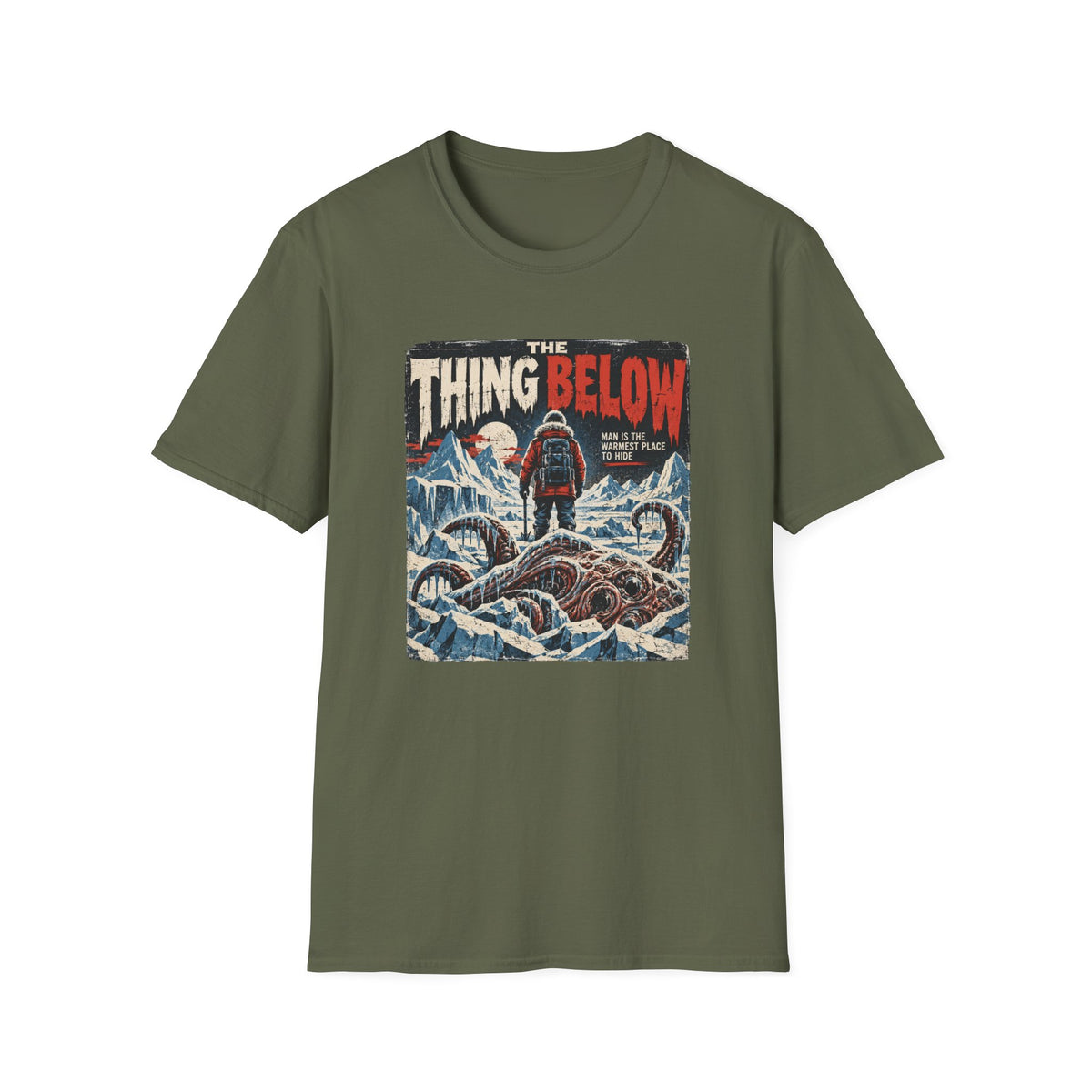 The Thing Below T-Shirt — Retro Horror Winter Monster Design