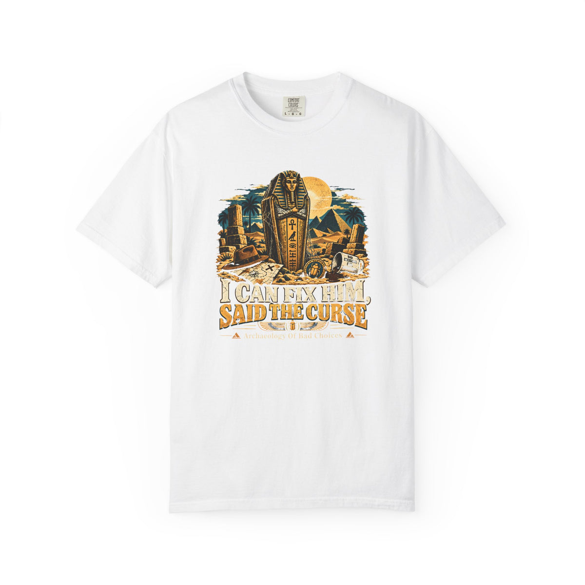 Cursed Sarcophagus Graphic T-Shirt — “I Came Back Said The Curse” Egyptian Mummy Tee