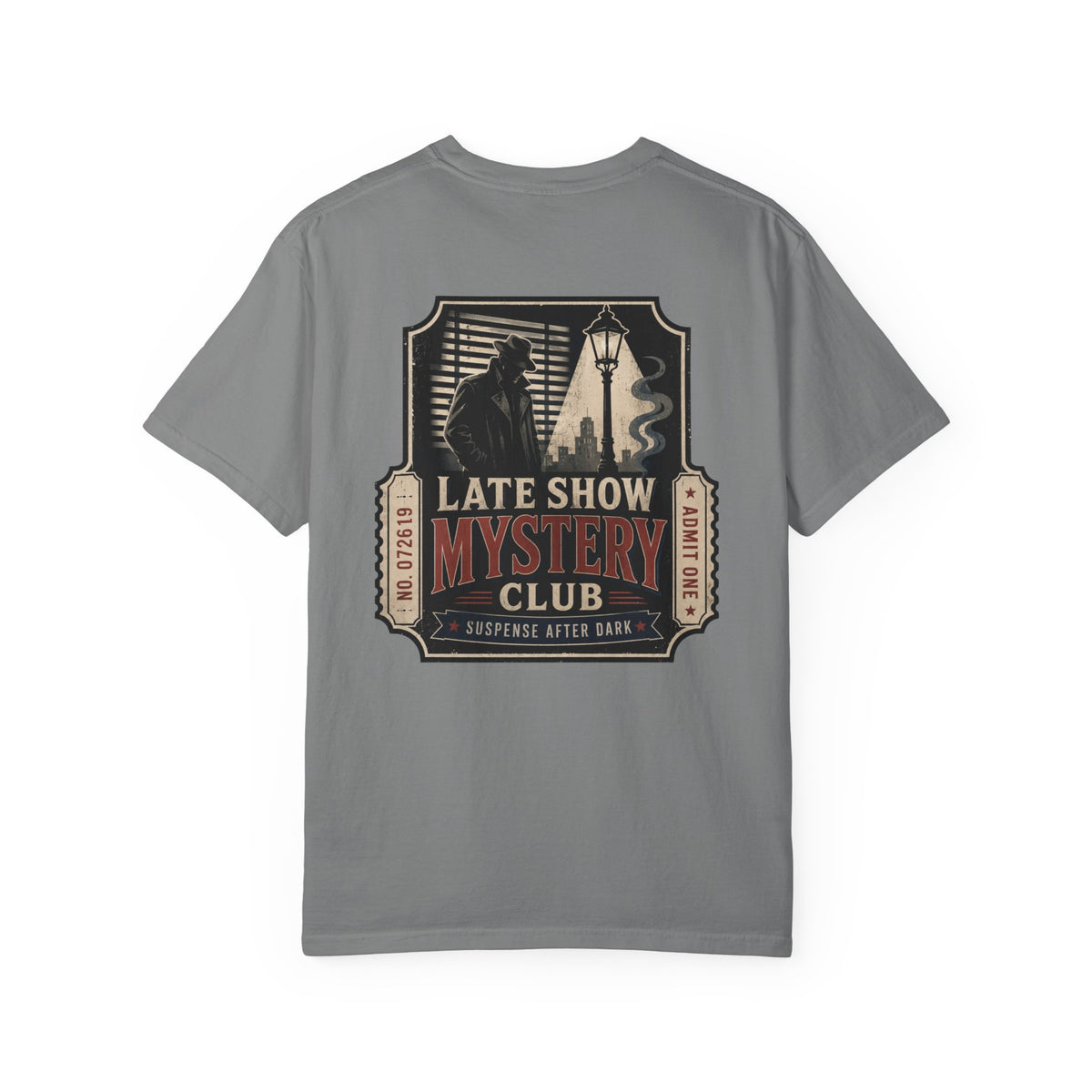 Mystery Club T-Shirt — "Late Show" Vintage Detective Graphic