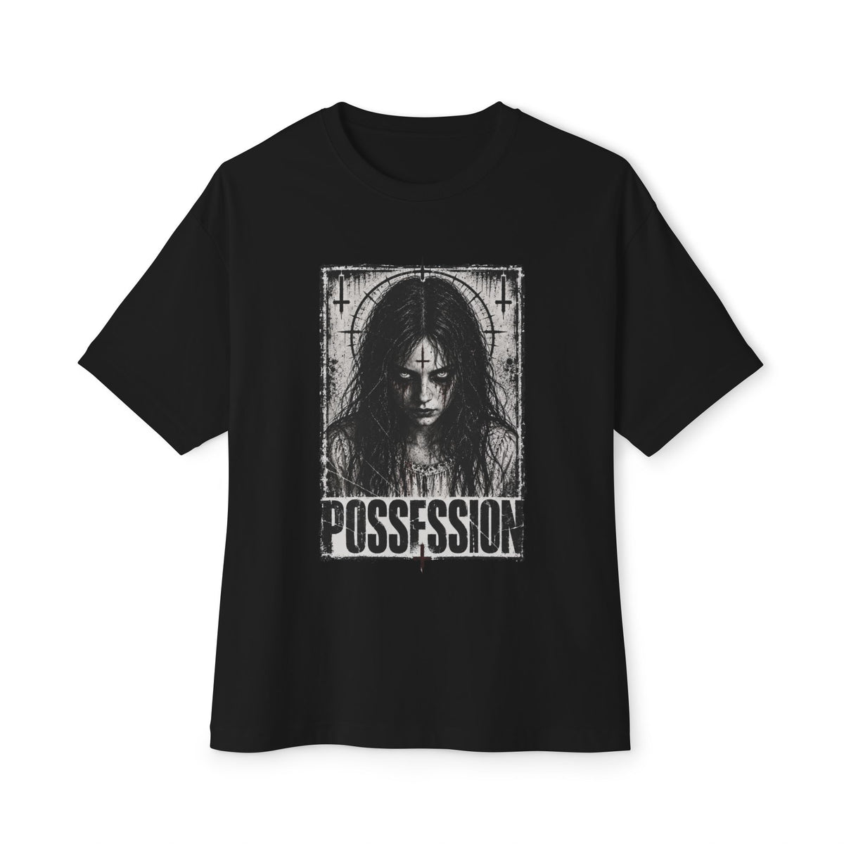 Possession Horror Tee — Creepy Girl Graphic T-Shirt