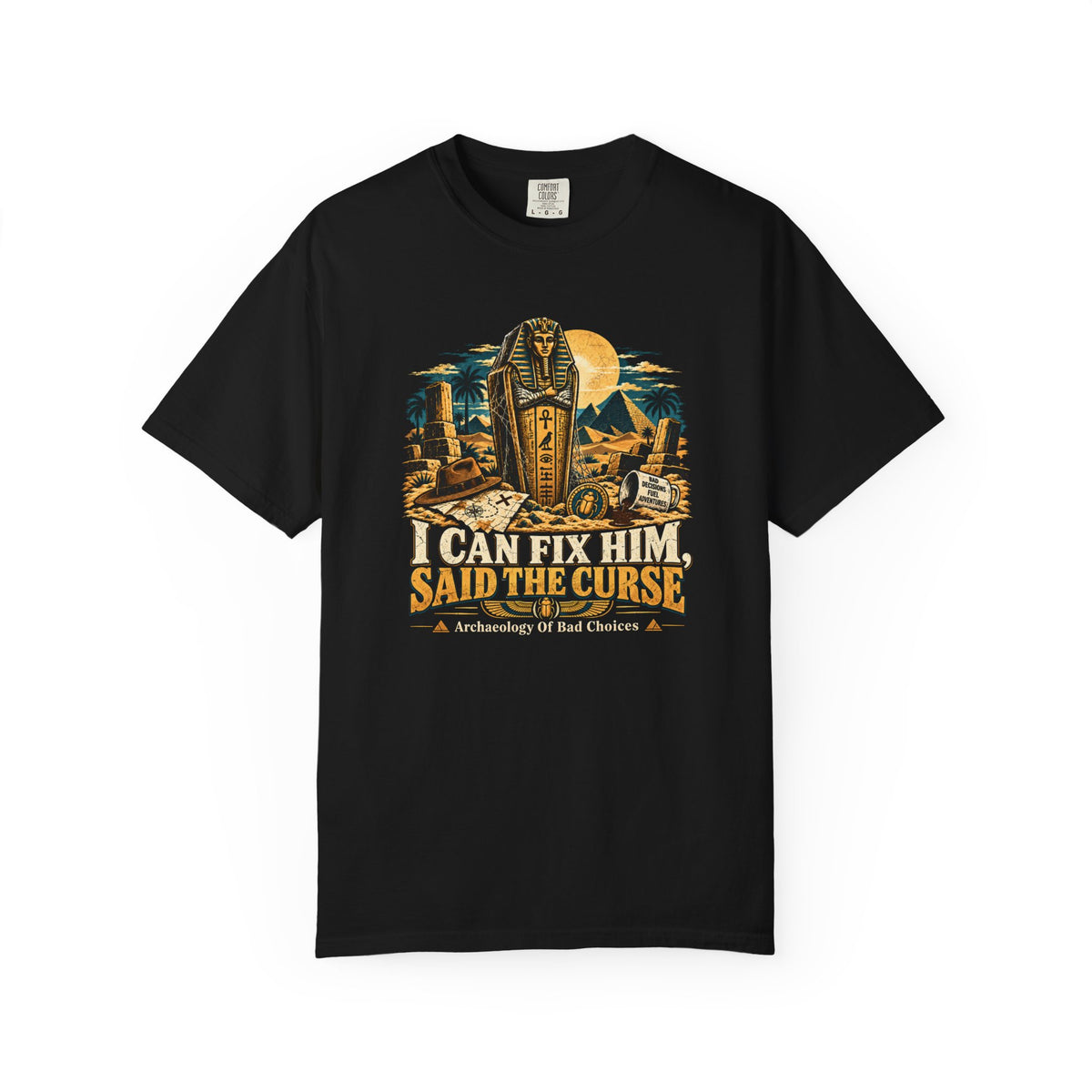 Cursed Sarcophagus Graphic T-Shirt — “I Came Back Said The Curse” Egyptian Mummy Tee