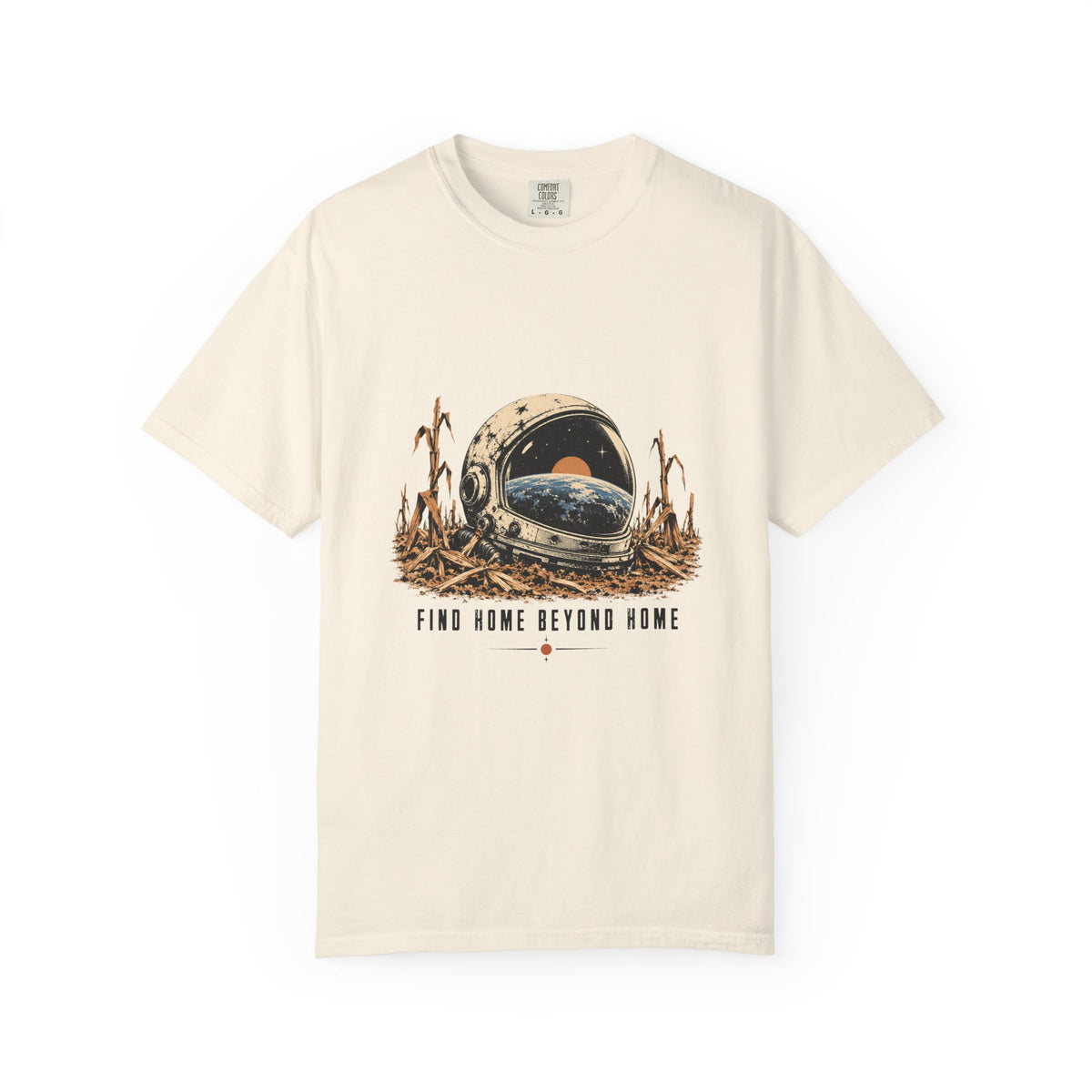 Astronaut Helmet Tee — "Find Home Beyond Home" Space Graphic T-Shirt